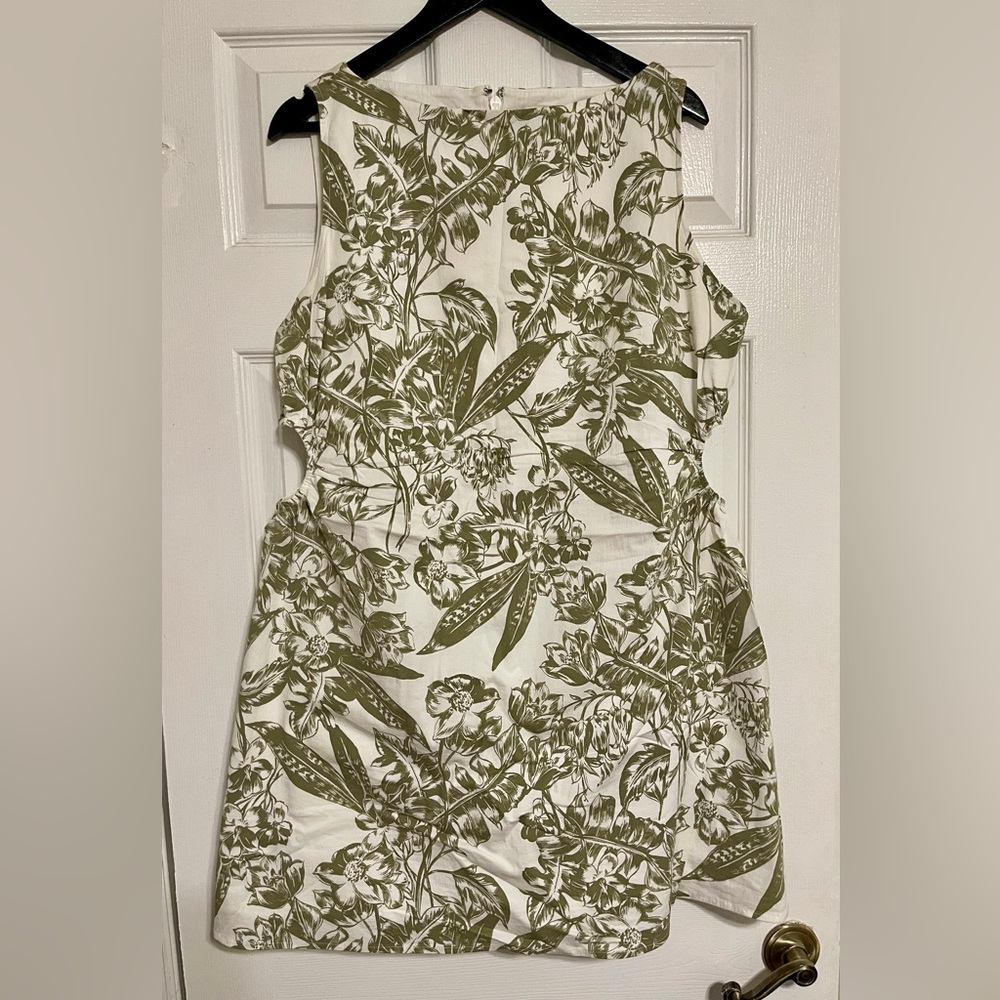 Abercrombie & Fitch Green White Cotton Mini Dress